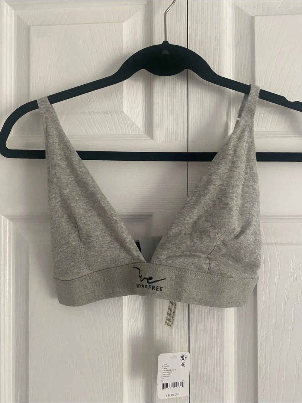 We The Free Light Gray V-Neck Bralette